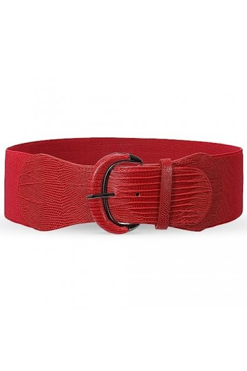 XZQTIVE Lot de 4 ceintures larges pour femme - Taille élastique - Stretch - Vintage - Pour robes, 4-rouge, L: Fit für Taillen