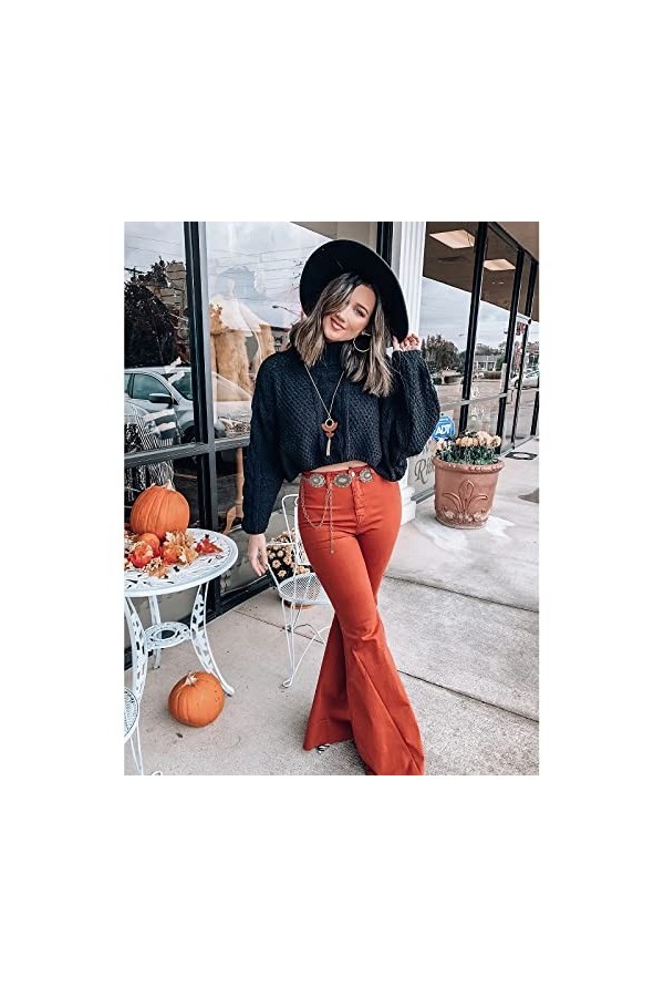 XZQTIVE Femmes Boho Chaîne Ceinture pour Robes Jeans Western Cowgirl Taille Gauche Ceinture Ovale Métal Concho Ceinture, 01 a