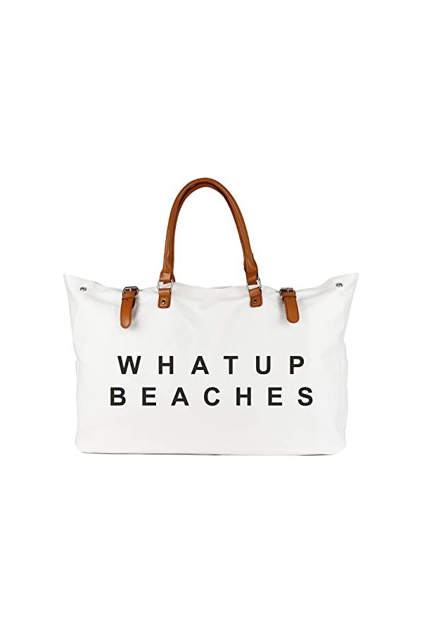 Lamyba Sac fourre-tout de plage pour femme imperméable et résistant au sable, bleu, X-Large