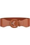JasGood Ceinture extensible pour femme - Style vintage - Large ceinture élastique, 4-marron, taille106/125 cm 