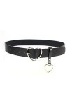 AWOCAN Ceinture tendance en cuir noir avec boucle en forme de cœur pour robes décontractées, jeans, pantalons, robes, Noir , 