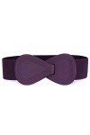 sourcing map Dame Numéro 8 boucle verrouillage panneau Ceinture élastique bleu Sangle Violet Taille ajustée: 25 "/ 63,5 cm - 