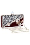 UBORSE Pochette Femme Sac de Soirée avec Perles Strass Elégant Luxe Paillettes Sac à Main Vintage Petit Portefeuille Sac à ba