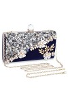 UBORSE Pochette Femme Sac de Soirée avec Perles Strass Elégant Luxe Paillettes Sac à Main Vintage Petit Portefeuille Sac à ba