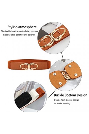 3 Pièces Ceintures de Mode, Ceinture pour Robe, Élastiquée Ceinture de Robe, Ceinture pour Femme, Large Ceinture Vintage pour