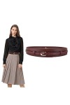 KOEMCY Ceinture Femme Ceinture Large en Cuir pour Femme Rétro Ceintures de Taille Large Ceinture pour Robes Manteaux Café 