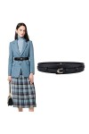 KOEMCY Ceinture Femme Ceinture Large en Cuir pour Femme Rétro Ceintures de Taille Large Ceinture pour Robes Manteaux Café 