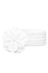 Ceinture taille grande fleur Exotique pour femmes filles Large élastique tressé Ceinture Cinch Obi extensible réglable noir