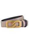GIMIRO Ceinture en cuir pour femme - 105 cm x 2,3 cm - Style vintage - Double usage - Avec boucle en alliage, gris