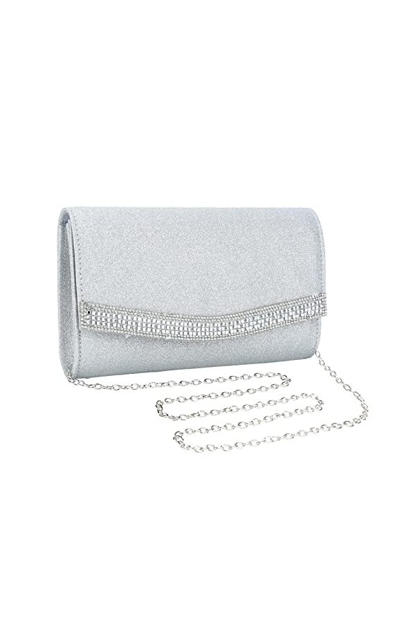 UBORSE Sac de Soirée Pochette Mariage Sac à Main Femme en Bandoulière Chaîne Démontable Superbe Cadeau pour Fête