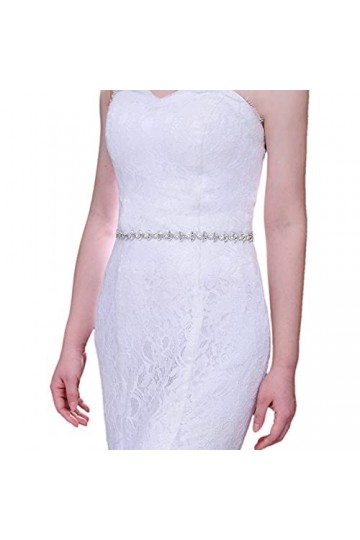 JHXhhthongtong Rhinestone Bridal Belt Crystal Wedding Dress Belt Sash Rhinestones Handmade Crystal Leaf Adjustable Sash Belt 