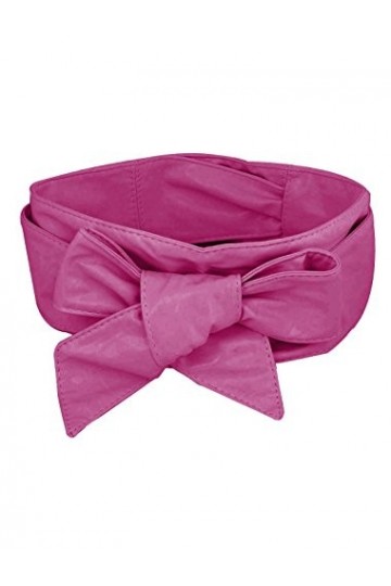 Sourcingmap Faux Cuir enroulé Cravate Corset nœud Large Ceinture Fuchsia - Femme, Fuchsia, Taille Unique
