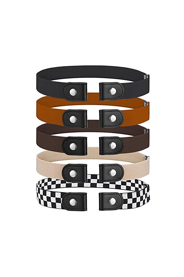 MSUMYUW Ceinture sans Boucle Invisible Unisexe Ceinture Sans Boucle Femme Ajustable Invisible Ceinture Réglable Dégagement Ce
