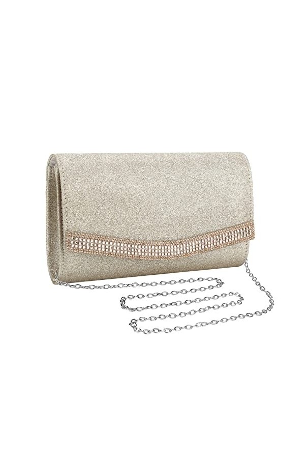 UBORSE Sac de Soirée Pochette Mariage Sac à Main Femme en Bandoulière Chaîne Démontable Superbe Cadeau pour Fête