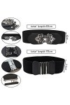 Anyasen Ceinture pour Robe 4 Pièces Ceinture Femme Homme Ceinture Large Vintage Extensible Ceinture Habillée Rétro Femmes Éla