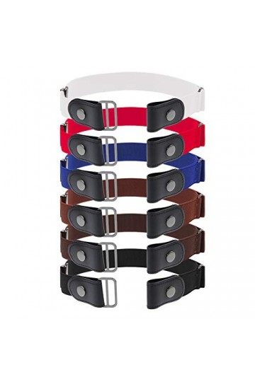 6 Pièces Ceintures Femme Homme Ceinture élastique boucle invisible pour jeans pantalon robe Réglable dégagement rapide Sans r