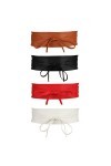 Popuppe 4 Coloris Obi Ceinture Large pour Femme Similicuir, Accessoire tendance Ficeler vintage cinch bowknot Fermeture à lac