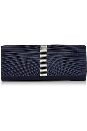 BAIGIO Femme Pochettes Sac de soirée plissé en velours Enveloppe Porte-monnaie Noir 