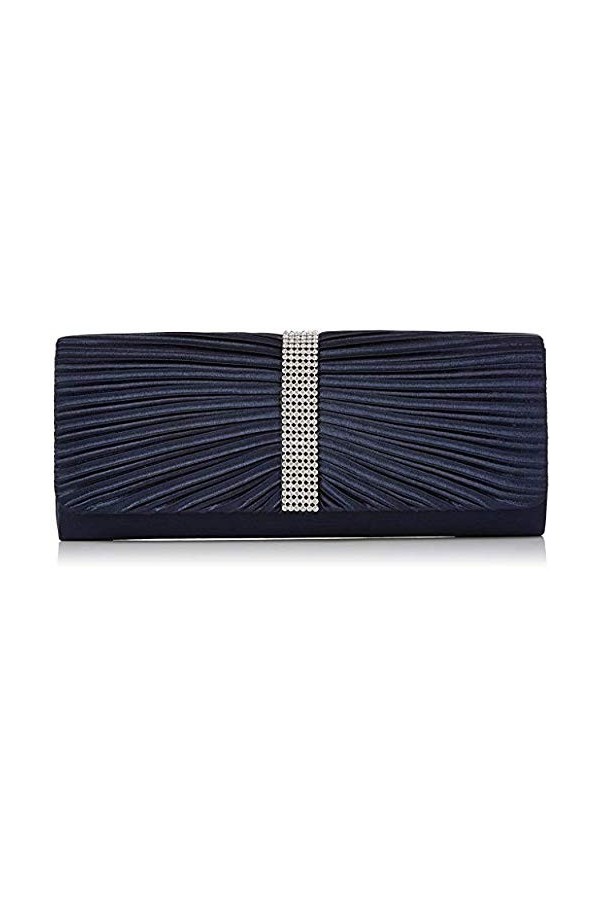 BAIGIO Femme Pochettes Sac de soirée plissé en velours Enveloppe Porte-monnaie Noir 