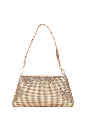 Sacs à main en cristal avec strass pour femme, sac à main pour mariage, bal, banquet, doré