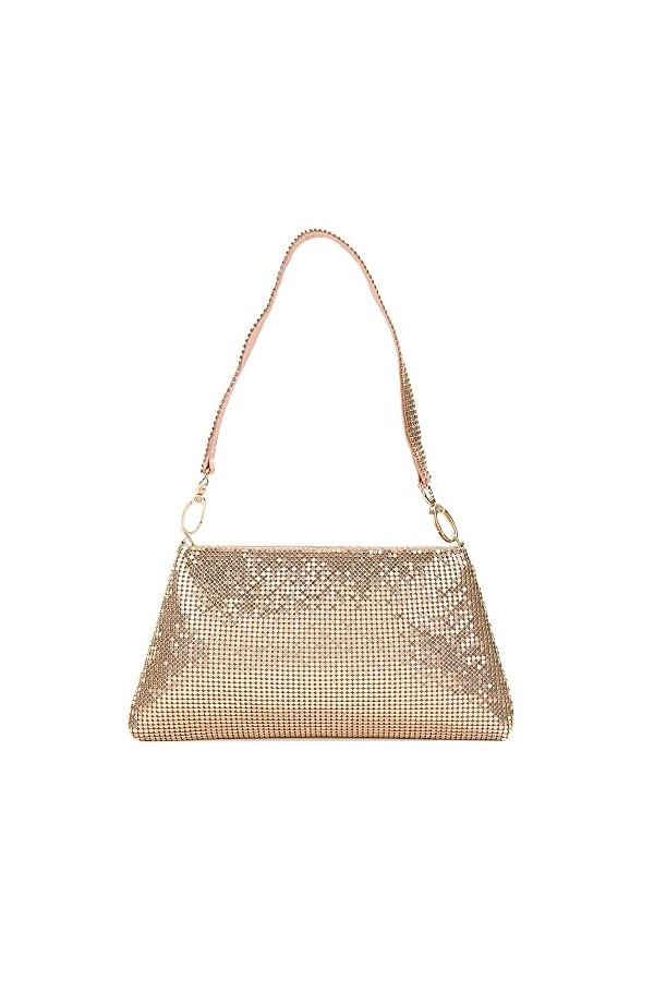 Sacs à main en cristal avec strass pour femme, sac à main pour mariage, bal, banquet, doré