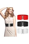 Syhood 3 Ceintures de Taille Vintage pour Femme Ceinture Cinch Ceinture Élastique Large de Robe de Style Rétro des Années 195