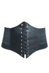 Hoerev Dames Filles Élastique Large bande Élastique Attaché Guêpe Corset Taille Ceinture Bustiers Corsets，Noir + bleu marine，