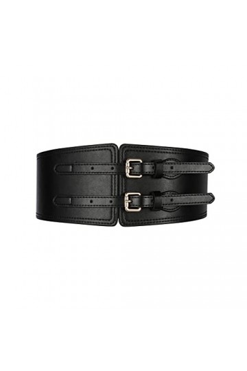 Ceinture Élastique Femme 6 cm Ajustable Ceinture et Boucle Vintage Ceintures Véritable en Cuir de Vachette Marron Noir Réglab