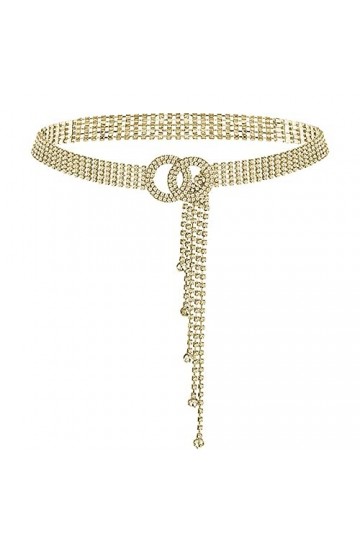 Chaîne de taille en cristal pour femme, ceinture en strass, chaîne de taille ornée de strass brillants, double joint torique 