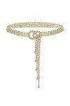 Chaîne de taille en cristal pour femme, ceinture en strass, chaîne de taille ornée de strass brillants, double joint torique 