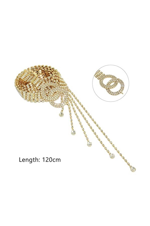 Chaîne de taille en cristal pour femme, ceinture en strass, chaîne de taille ornée de strass brillants, double joint torique 