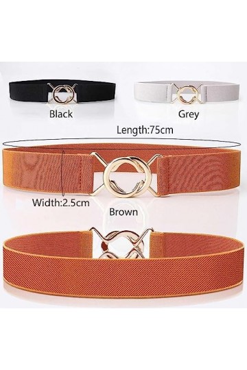 NAMIX 4 Pièces Ceinture Femme,Ceinture Elastique Ceinture Elastique Vintage Ceinture Elastique Tissée Boucle Dorée Pour Femme