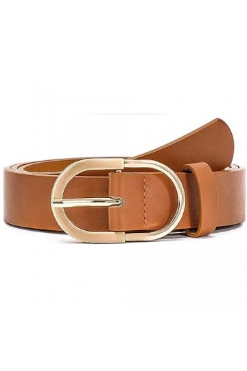 JasGood Ceinture en cuir pour pantalon en jean - Boucle dorée - Pour femme, 2-marron, 140cm Passt Taillengröße 116-125cm 