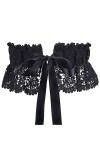 GORGECRAFT Ceinture Élastique Large Noire Extensible Ajourée Brodée en Dentelle à la Taille avec Ceinture Réglable à Nouer Nœ