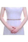 Ceinture de mariage - Or rose brillant avec strass en cristal - Ceinture fine faite à la main pour mariée, demoiselle dhonne
