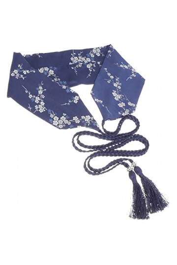 ABOOFAN Ceinture kimono japonaise Chanfou chinois Ceinture large Style japonais Brodée Ceinture avec pompon pour Yukata Robe 