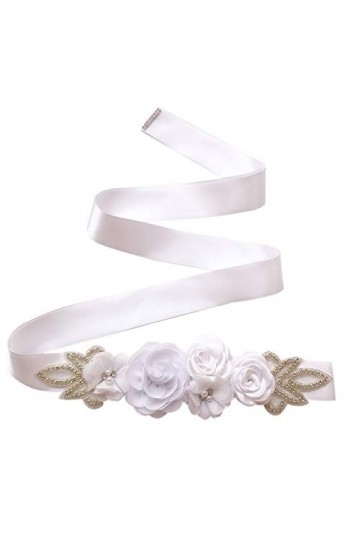 Amorar Femmes Ceinture De Mariage Ceinture Fleur Ceinture De Demoiselle dhonneur Robe Ceinture Cristal Strass Ceinture Bijou