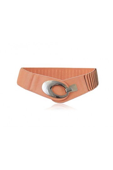 irisaa Large ceinture élastique avec fermeture à crochet pour femme, Orange, taille unique