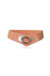 irisaa Large ceinture élastique avec fermeture à crochet pour femme, Orange, taille unique