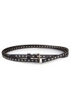 CHIC DIARY Ceinture rivetée punk gothique tendance - Ceinture fine - Pour femme - Noir - 200 cm