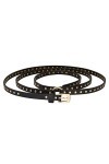 CHIC DIARY Ceinture rivetée punk gothique tendance - Ceinture fine - Pour femme - Noir - 200 cm