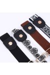 4 Pièces Ceinture Extensible sans Boucle Ceinture sans Boucle Ceinture Élastique Invisible Unisexe pour Jeans Pantalons, Cein