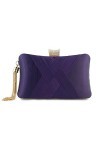 Pochette de soirée pour femme, Élégant pompon violet