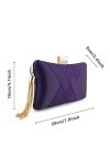 Pochette de soirée pour femme, Élégant pompon violet