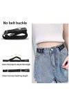 DKIIL NOIYB Lot de 4 ceintures élastiques sans boucle pour femme - Réglable - 90 cm - Sans boucle - Ceinture élastique confor