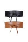 Suosdey Ceinture large en cuir pour femme - - L: 90/102 cm taille