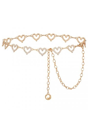 Kajeer Chaîne Ceinture pour Femme - Chaîne de Taille Réglable Or Argent Métal Lien Ceinture Décorative pour Robe