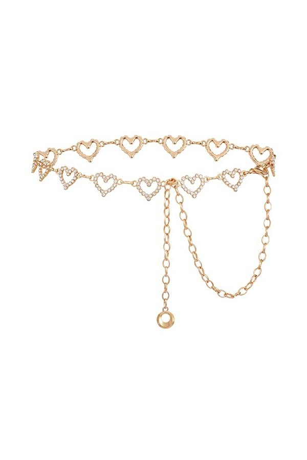 Kajeer Chaîne Ceinture pour Femme - Chaîne de Taille Réglable Or Argent Métal Lien Ceinture Décorative pour Robe