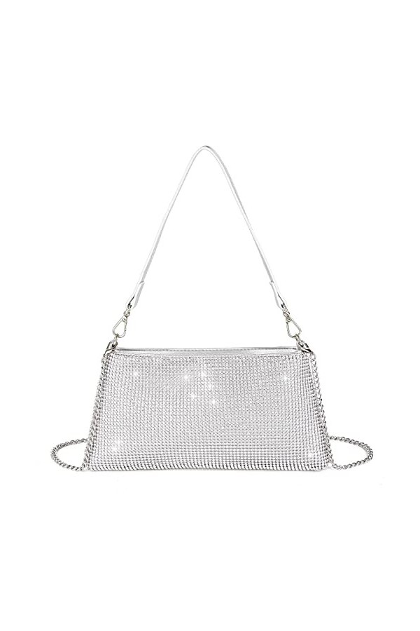 Valleycomfy Pochette de soirée bling pour femme, fille, mariée, sac à main en strass pour bal, cocktail, mariage, fiançailles