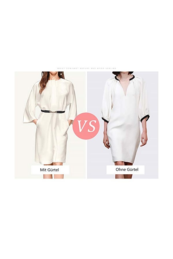 WERFORU Ceinture élastique fine pour femme pour robes rétro dames vintage mince ceinture, D-noir/marron/blanc, M